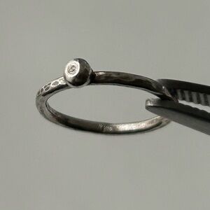 Sterling Silver Ball Stacking Ring with delicate diamond